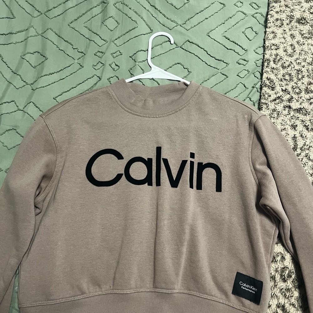 Calvin Klein Beige Sweatshirt with Black Logo